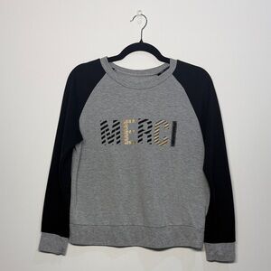 Gray and Black Merci Sweatshirt